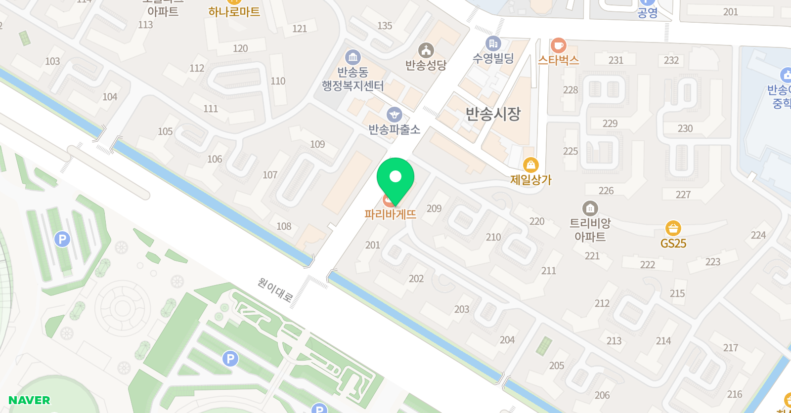 수과람 학원 본원 위치