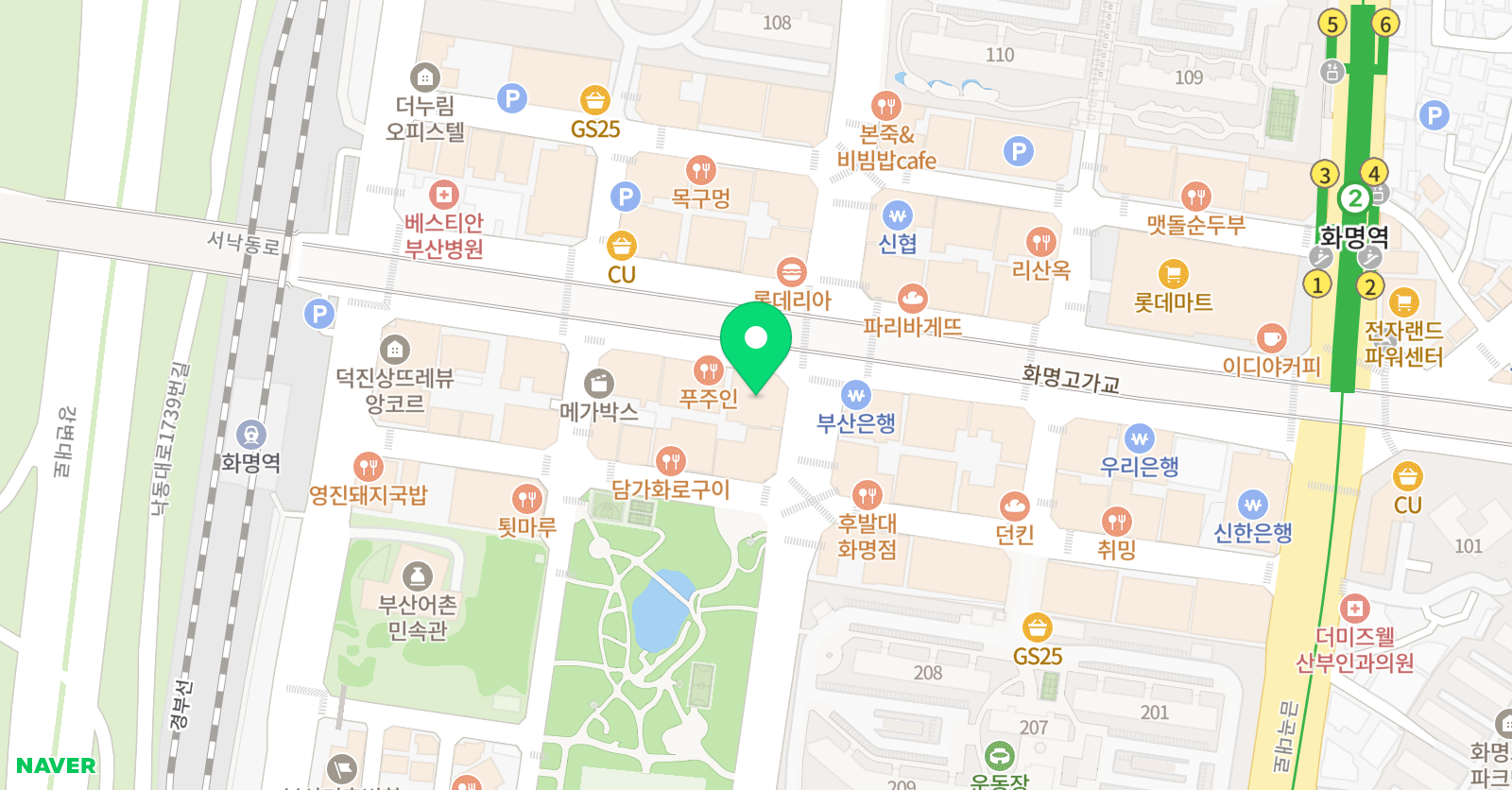 씨투엠 화명메트로 학원 위치