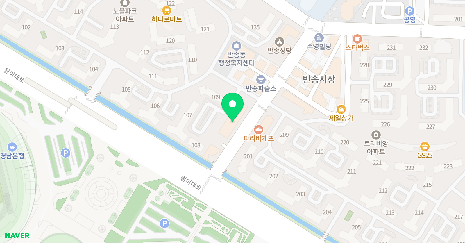 오르다샘앤클래스 반송학원 위치