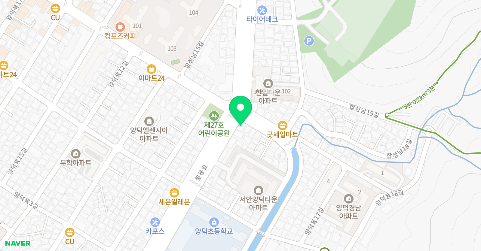 양덕 옥스포드 영어학원 위치