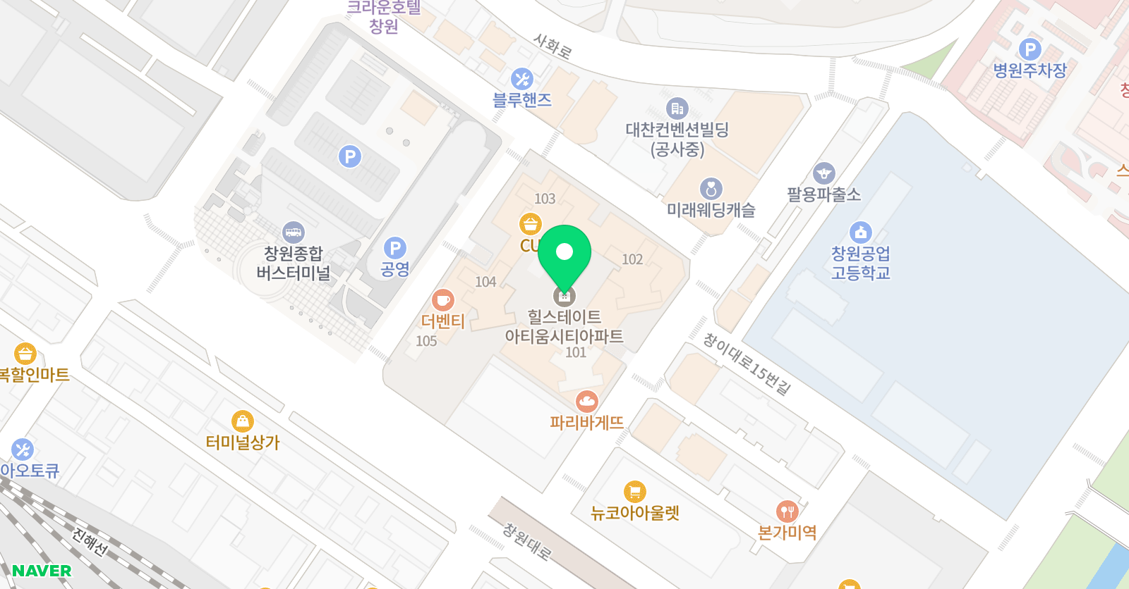 아소비 창원팔용3점 위치