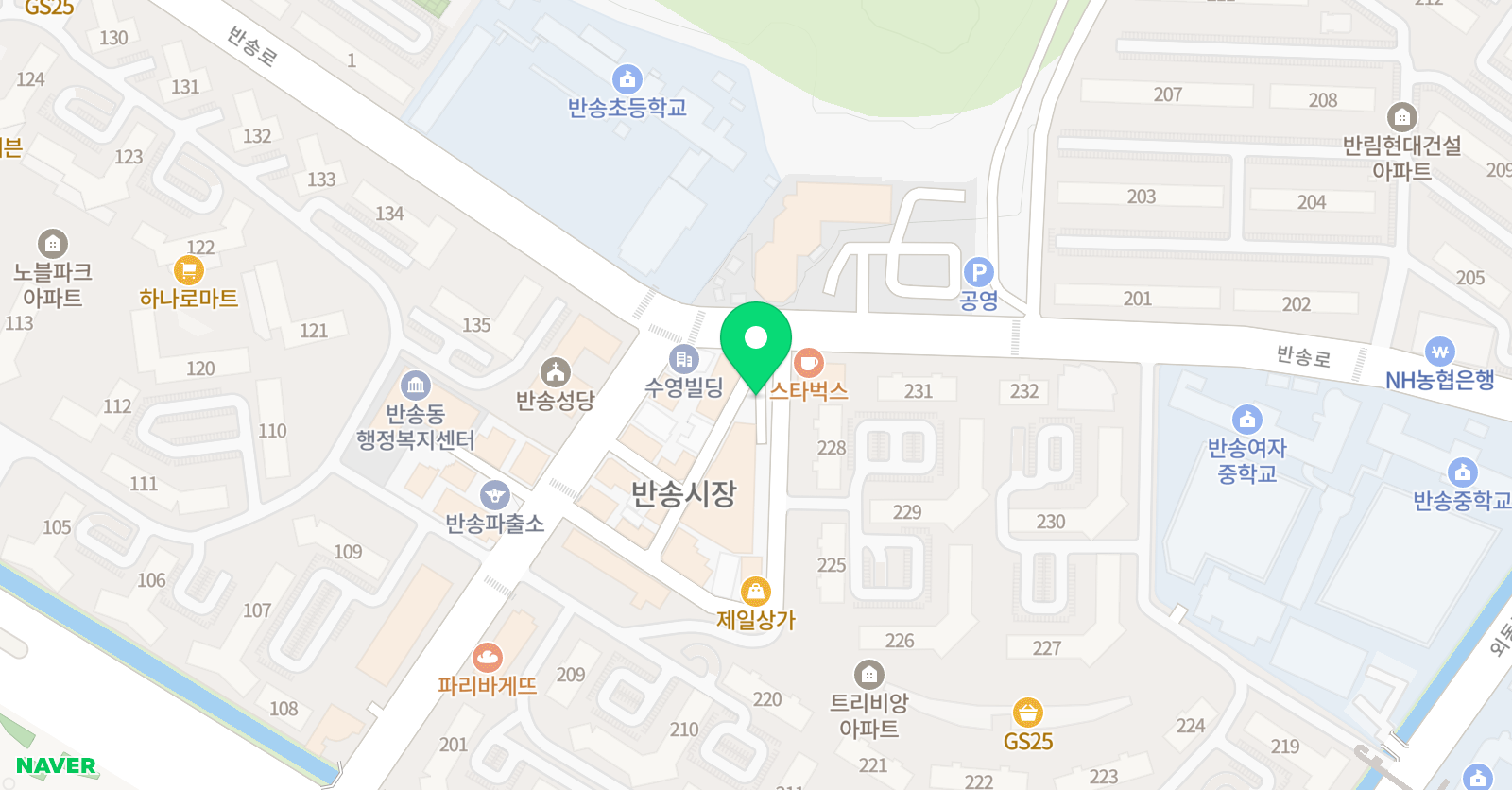 정상 어학원 창원반송분원 위치