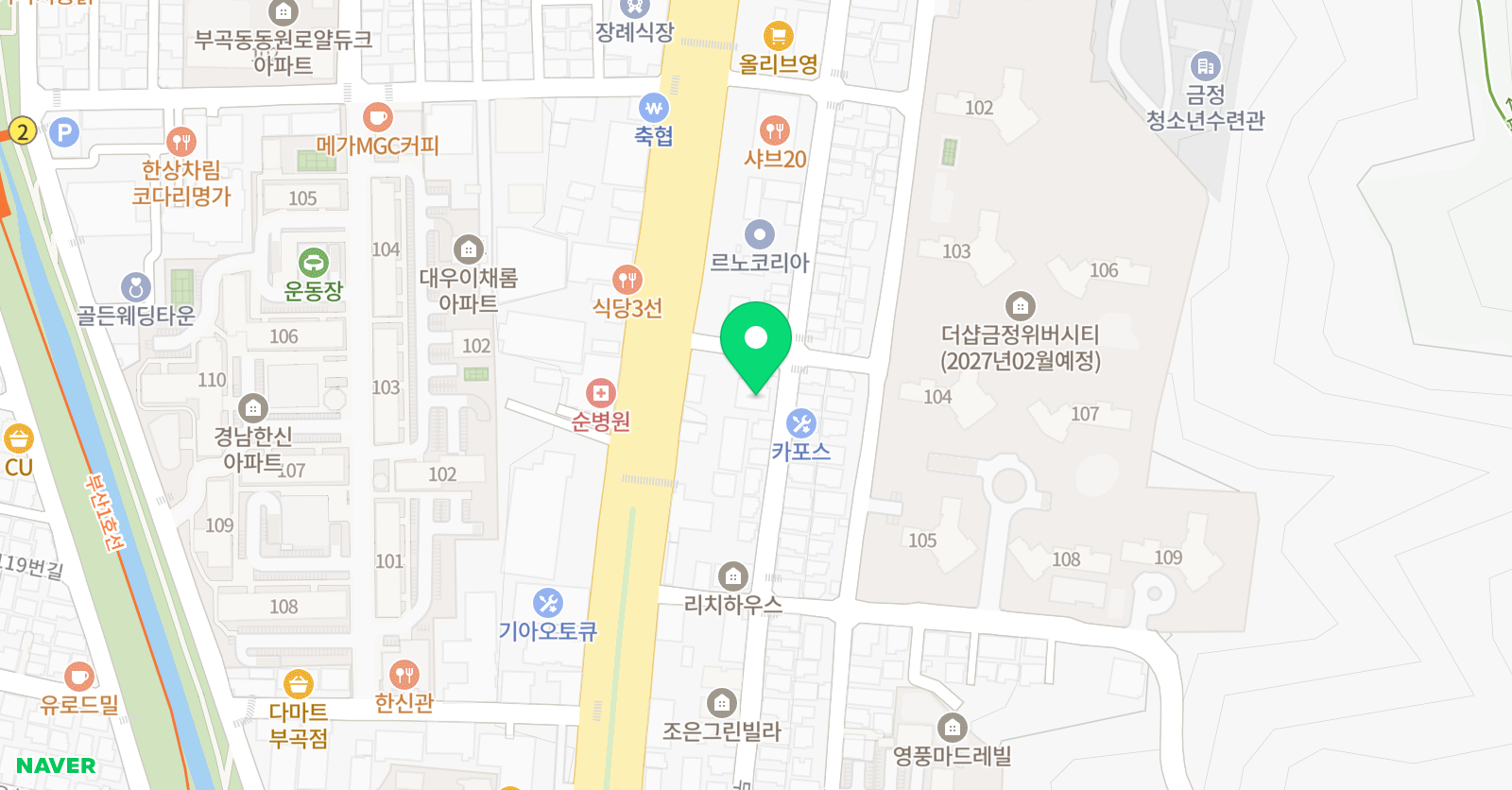 EiE고려대어학원 부산부곡캠퍼스 위치
