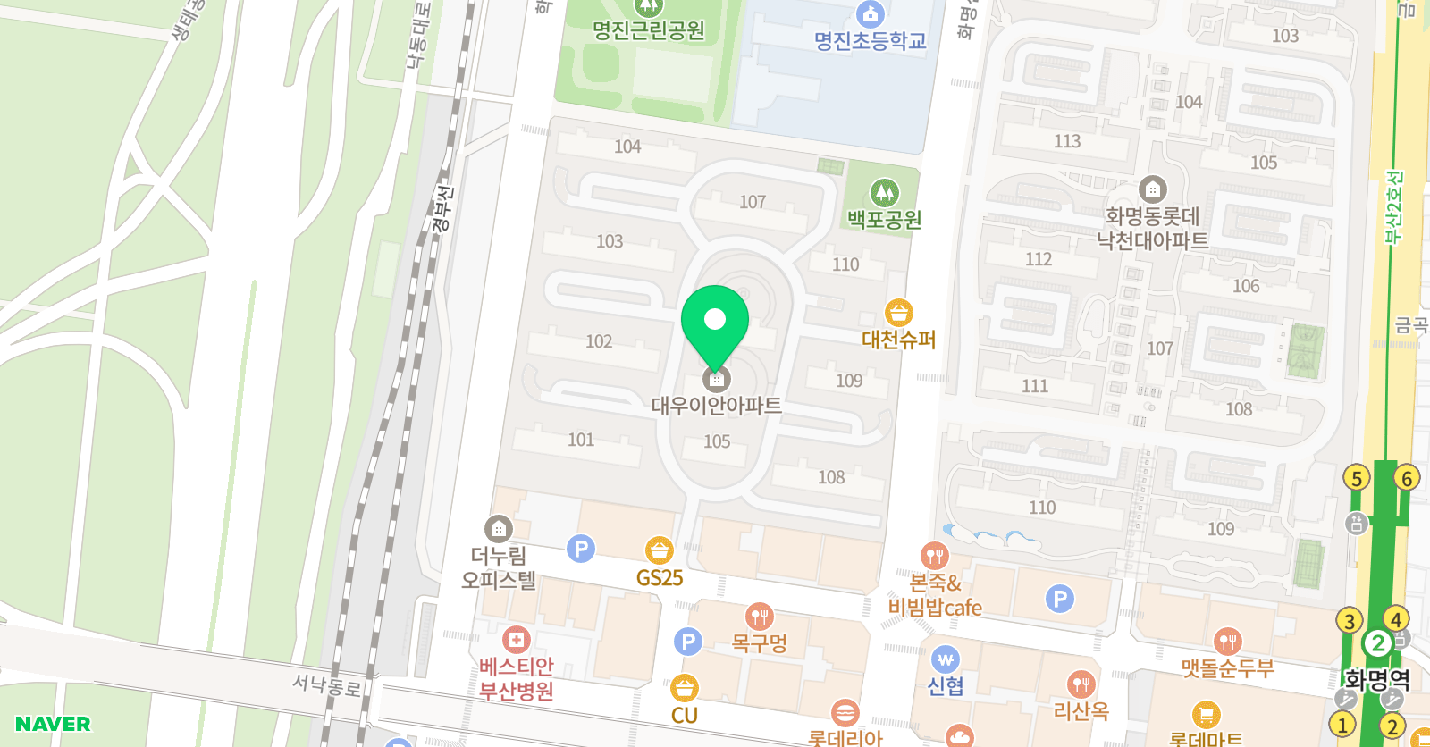 아소비 부산 화명대우이안점 위치