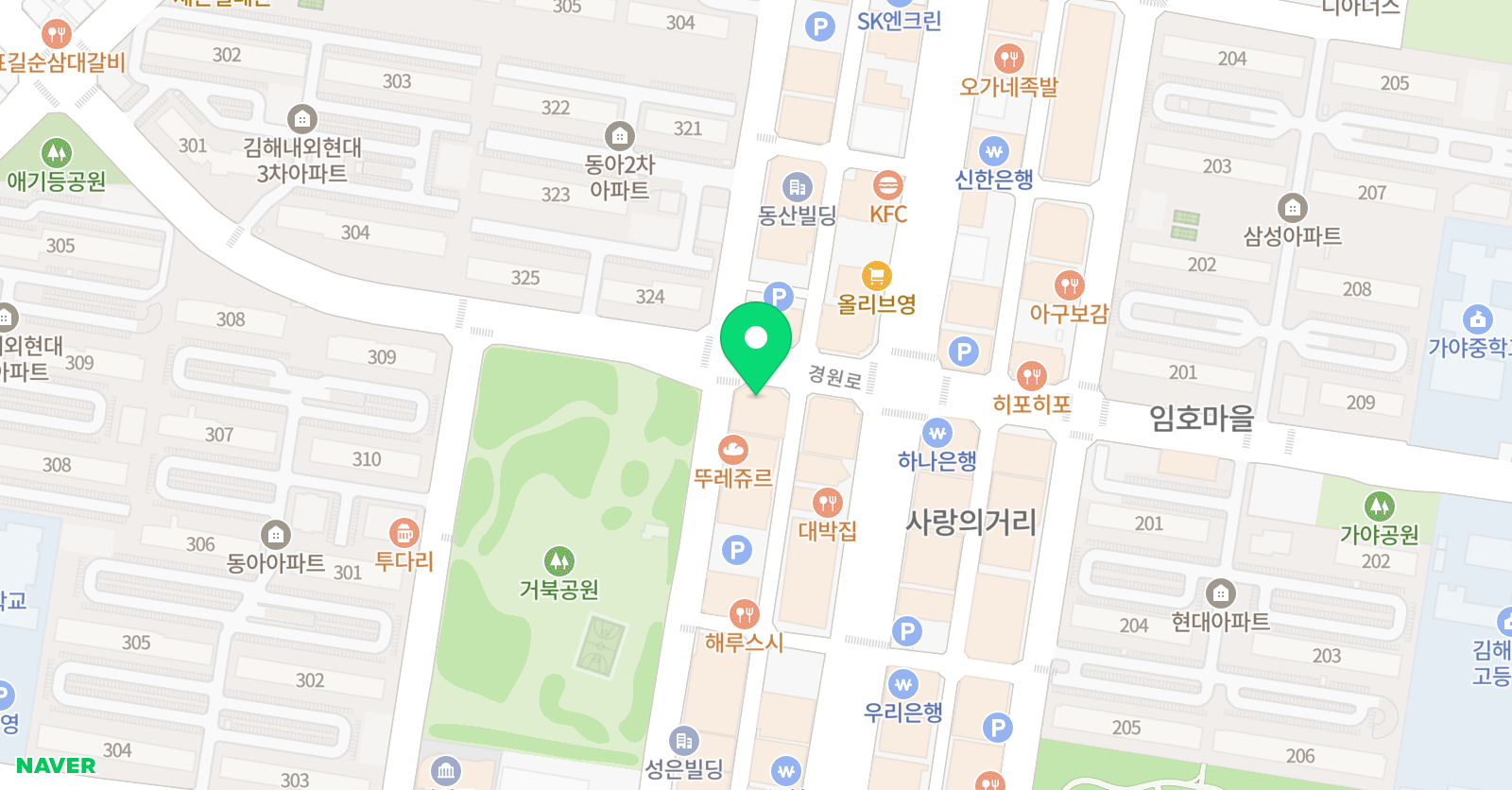 바른2관 학원 위치