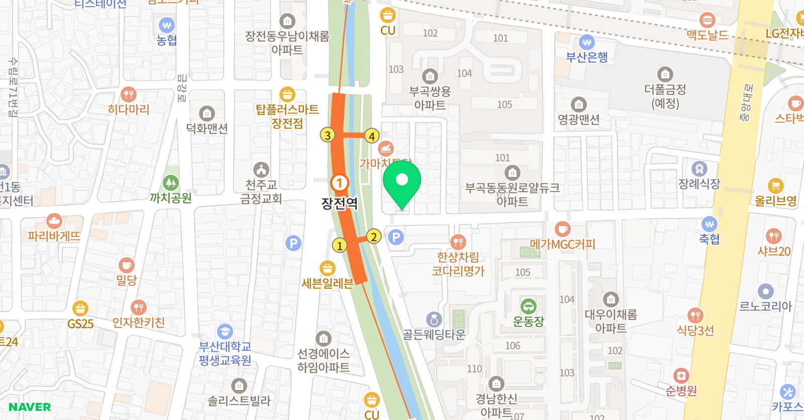 더쎈 수학학원 부곡동 위치