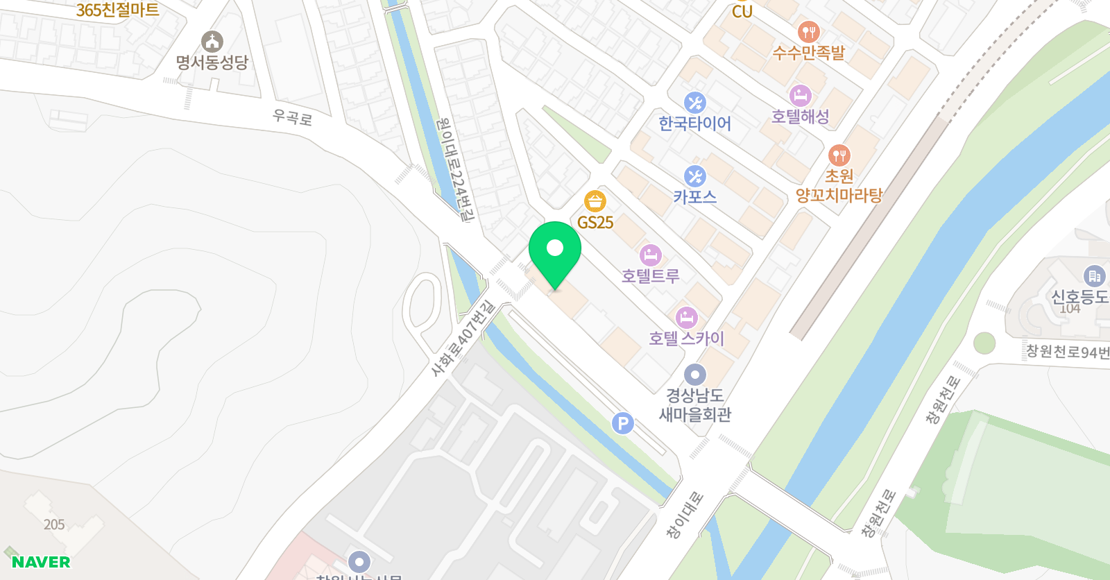블루몽스윔 창원점 위치