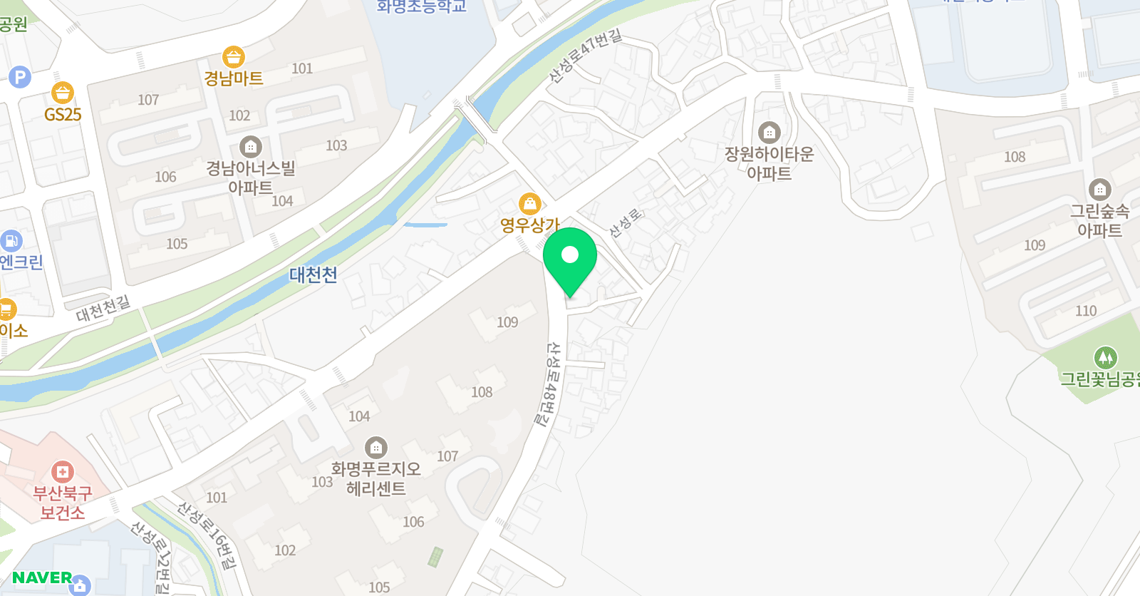 움찬 태권도 위치