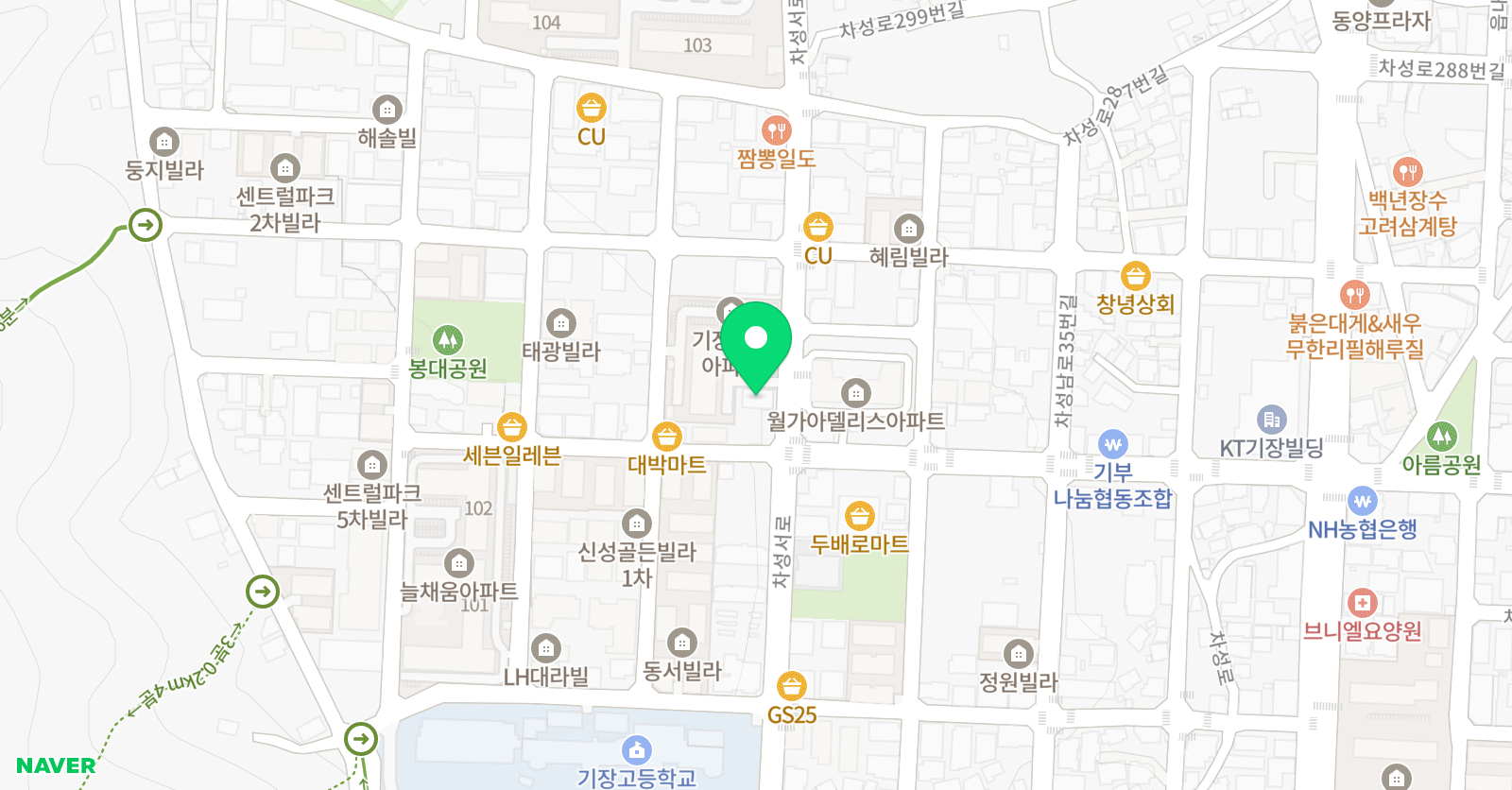 어린 음악 기장원 위치