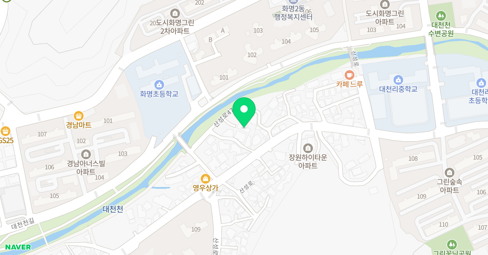 음악숲미술나무 학원 위치