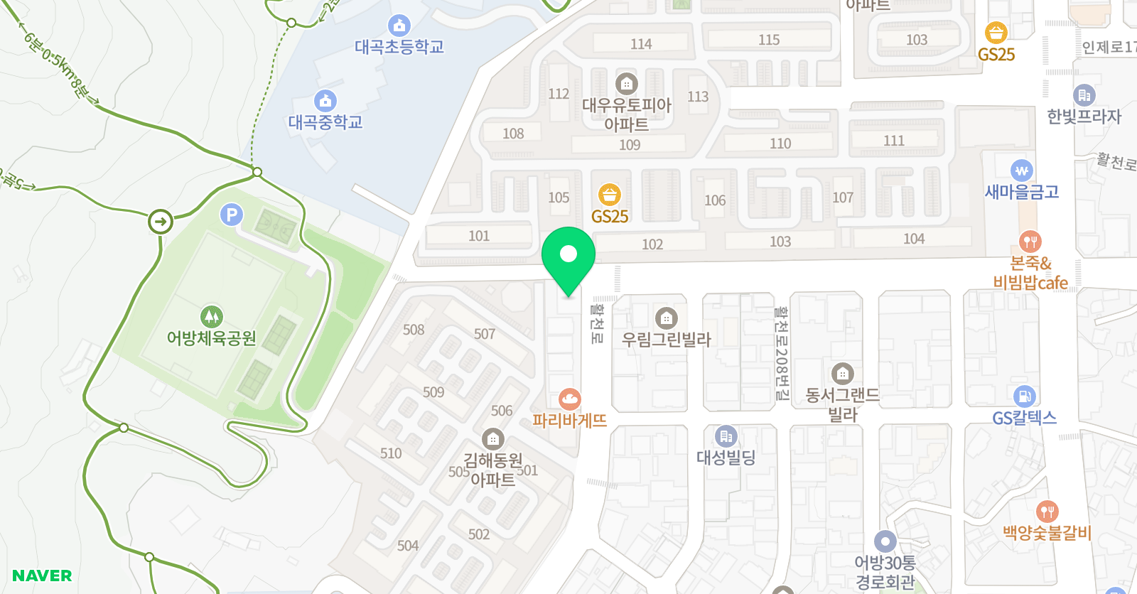 더 바디 피트니스 김해어방점 위치