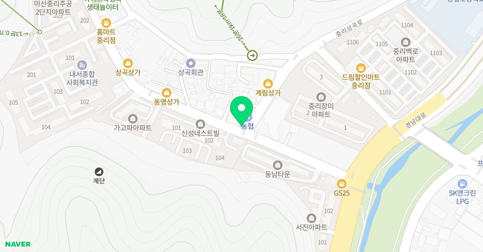 감사랑리더십 태권도장 상곡지점 위치