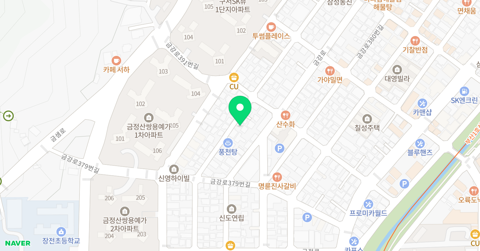 스마트해법 수학학원 금정산쌍용예가점 위치