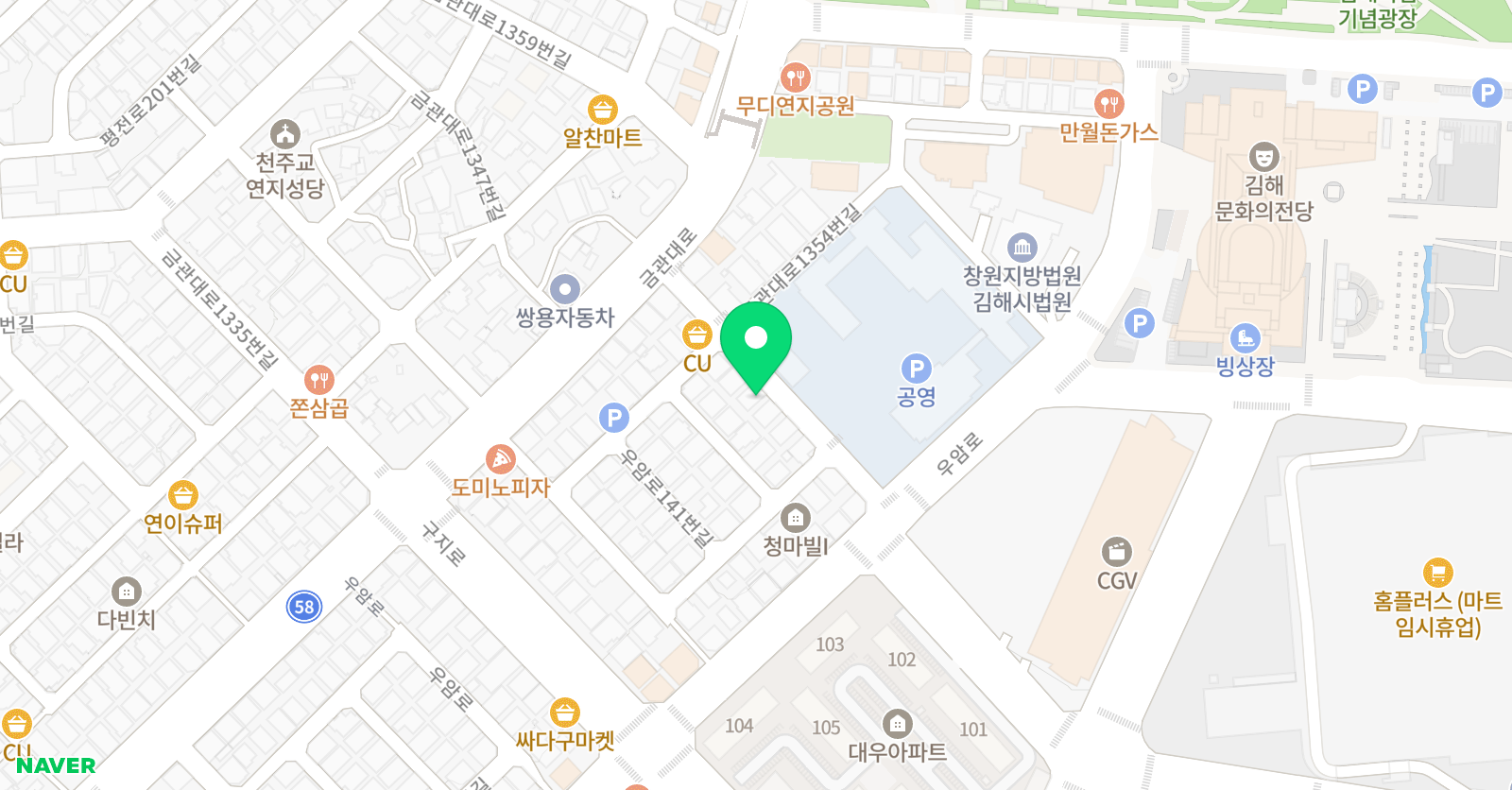 솔쌤s 피겨하네스퍼스널트레이닝 학원 위치