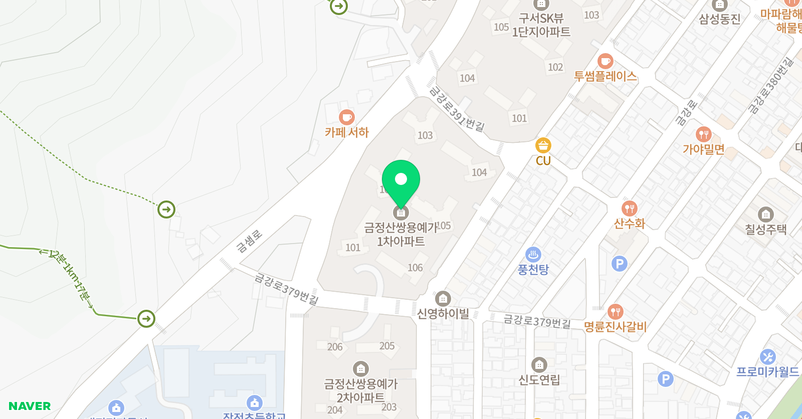 뮤엠영어 장전점NEST 위치