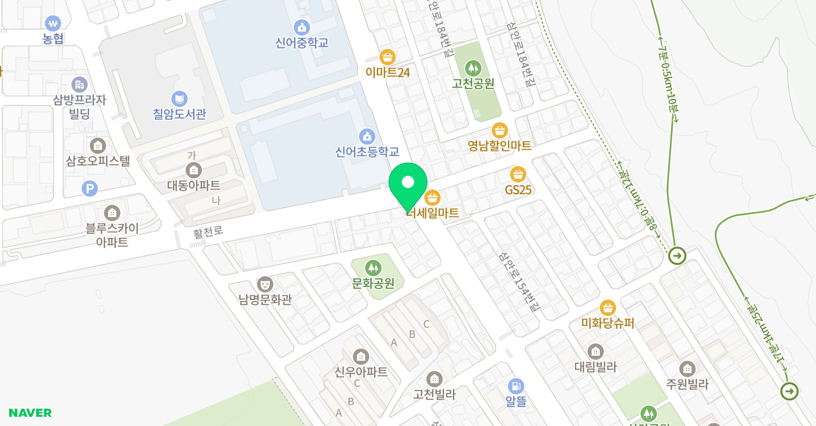 쎈 수학러닝센터 삼방더큼 학원 위치