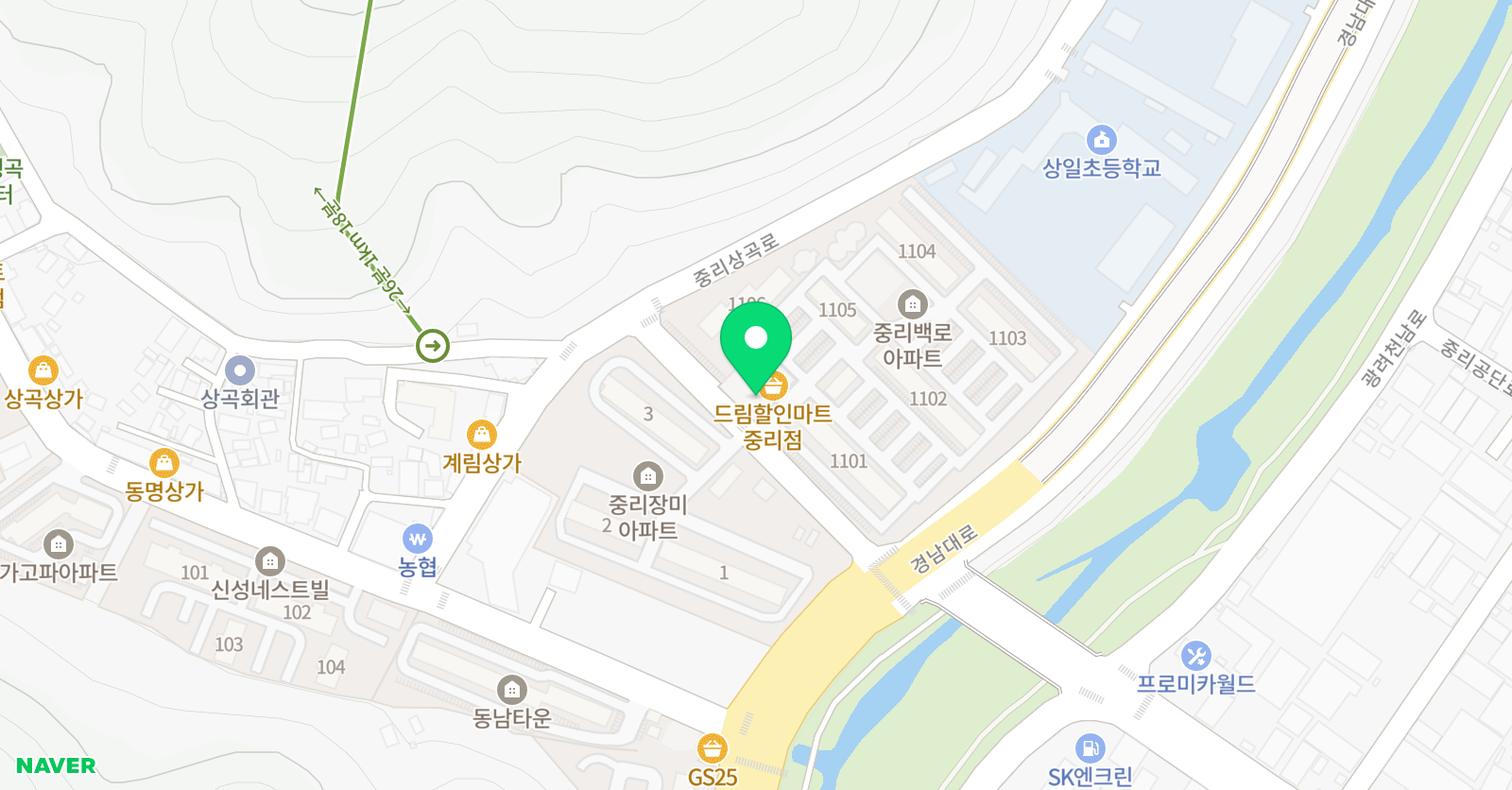 핵심 영수학원 위치