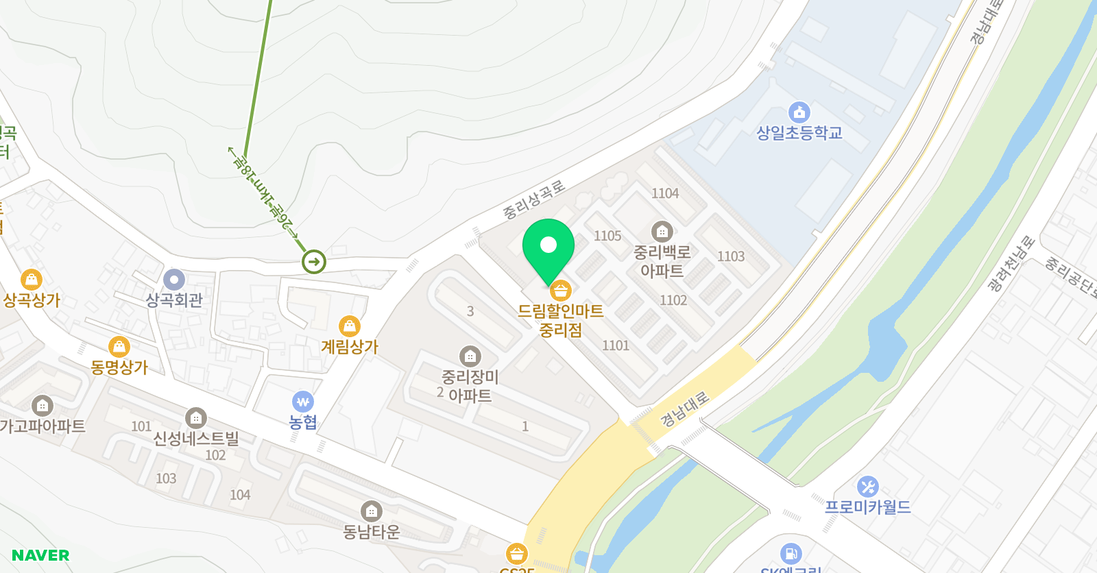 뮤엠영어 새람학원 위치