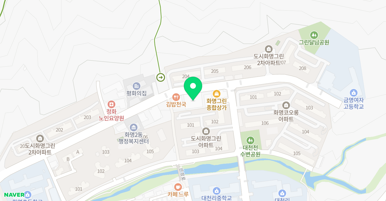 오름학원 위치