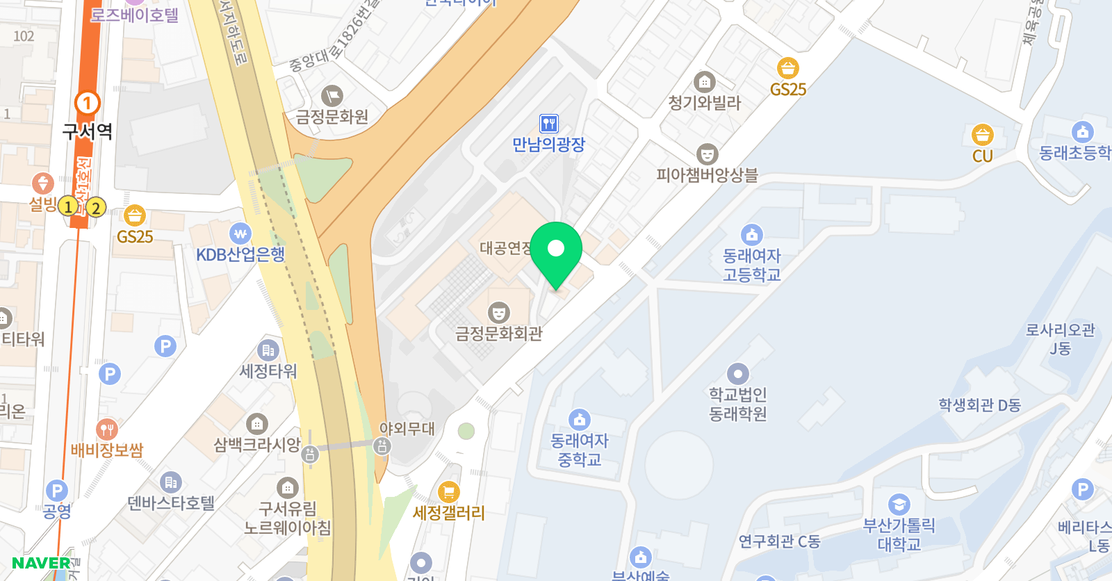 나투어뮤직 구서동2호점 위치