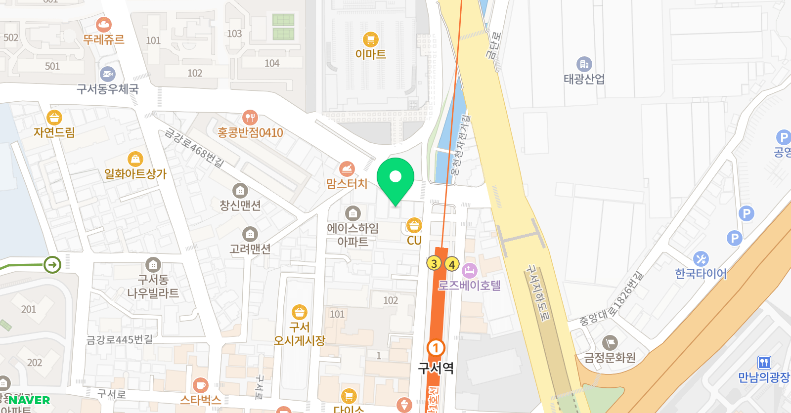 아트파이브 금정학원 위치