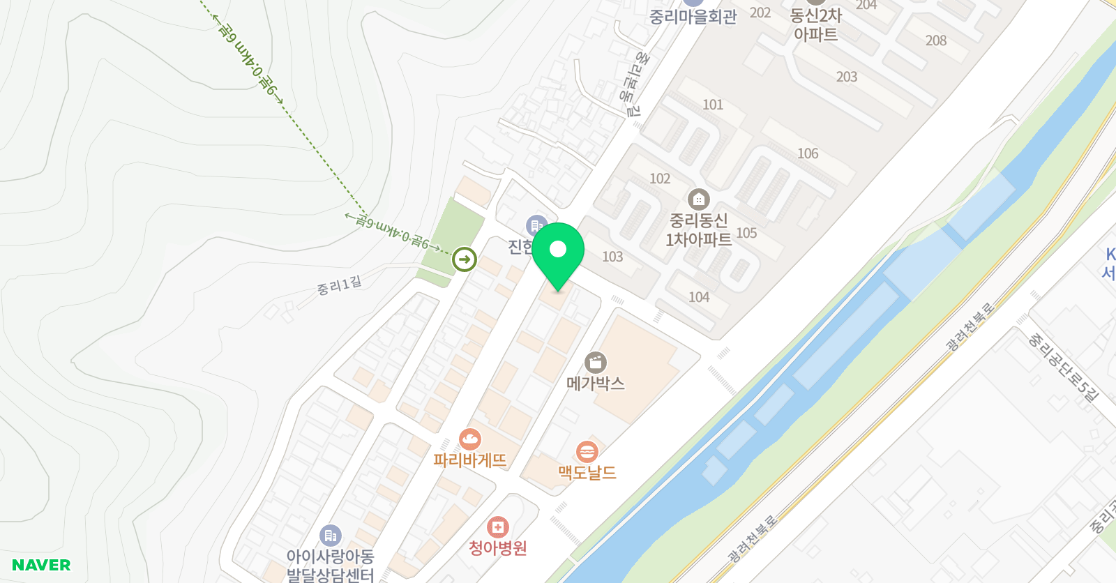 그린나래 태권도 마산내서점 위치