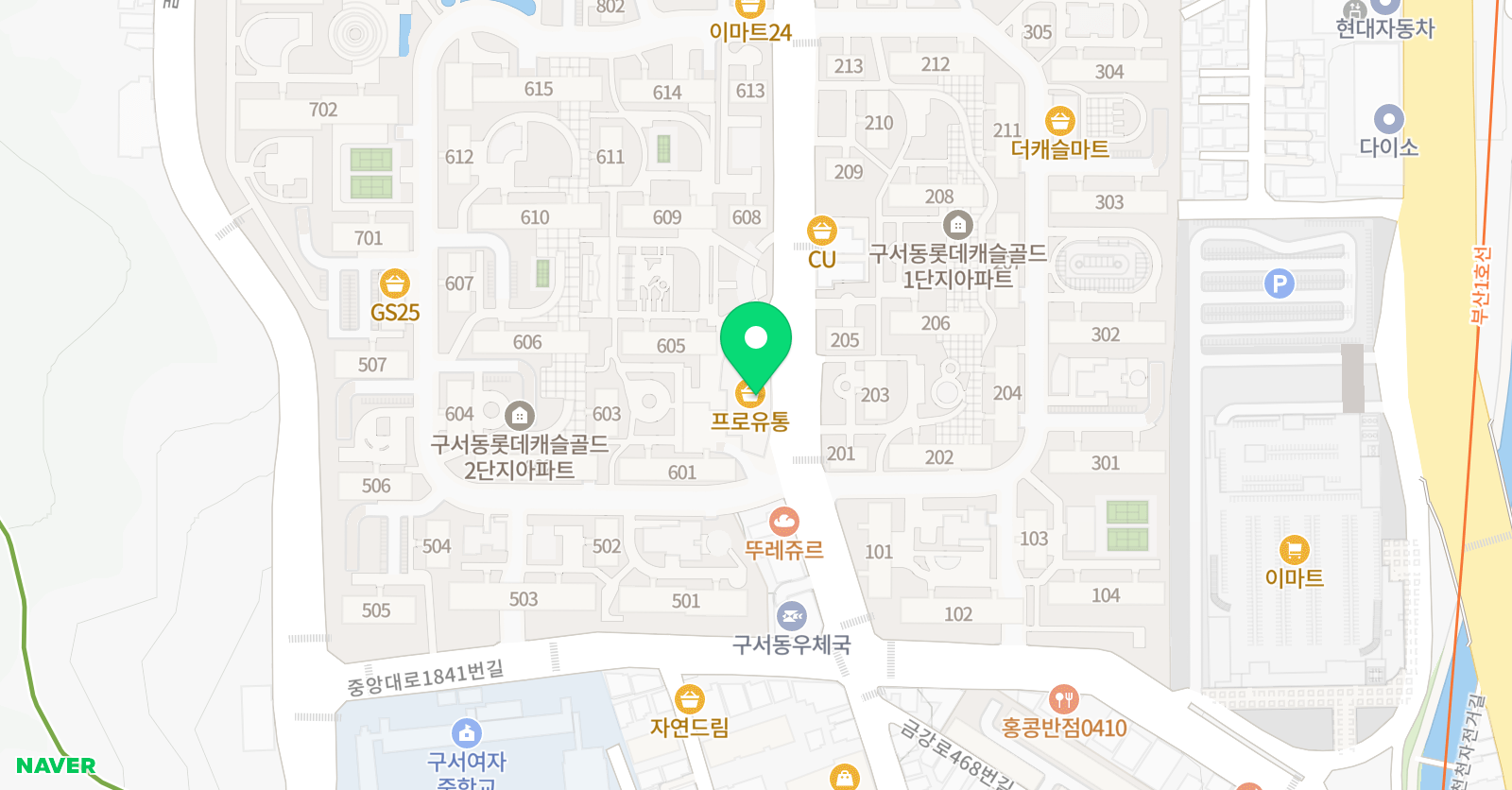 다수인 부산금정점 위치