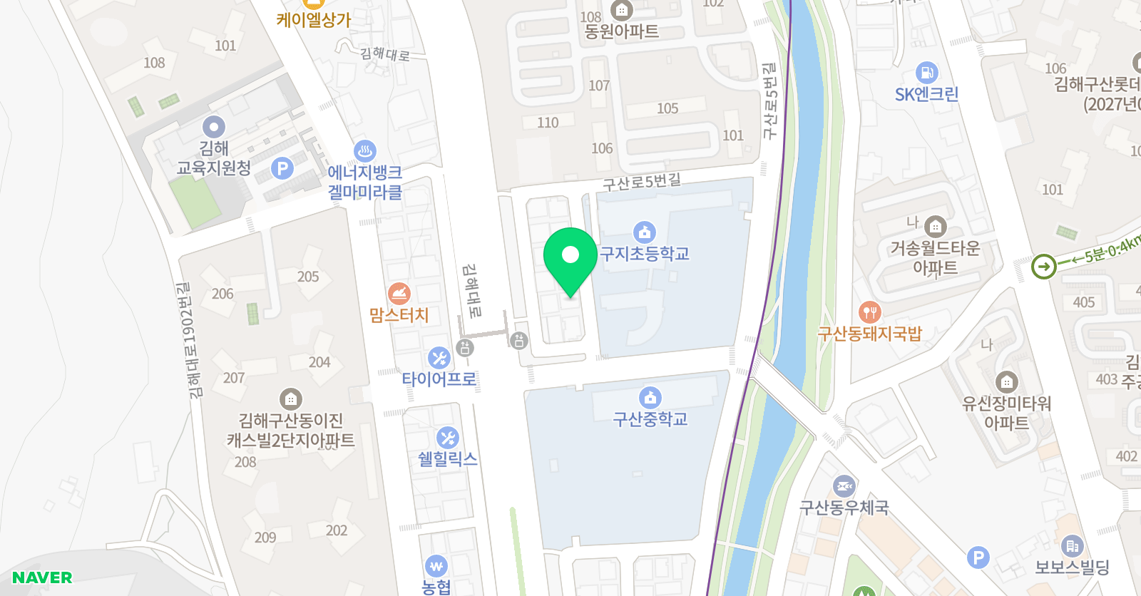 한울 태권도장 위치
