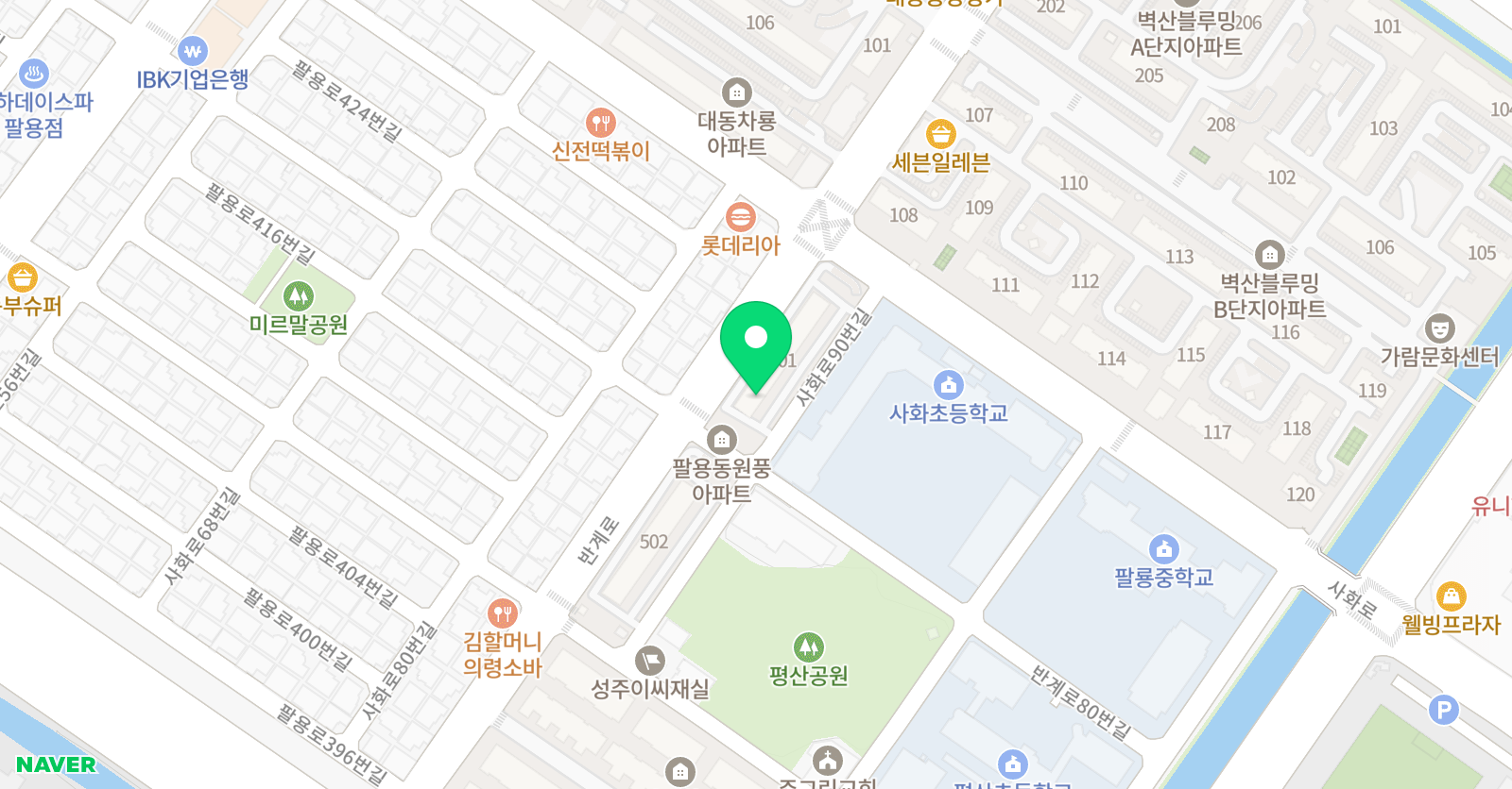 스마트해법 수학 창원팔용중앙점 위치
