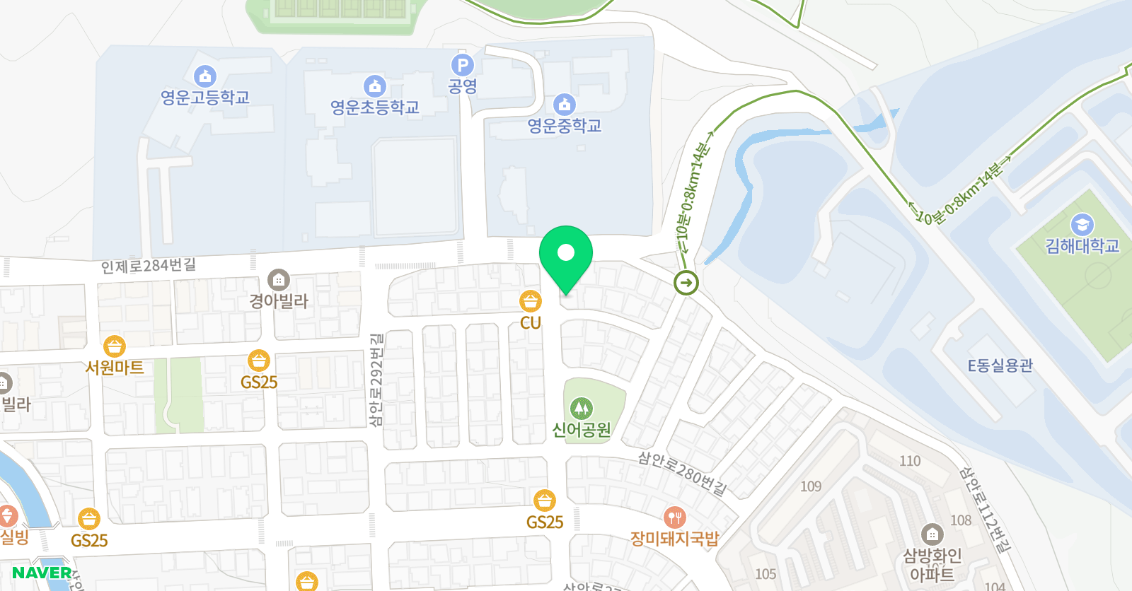 삼방 태권도 위치