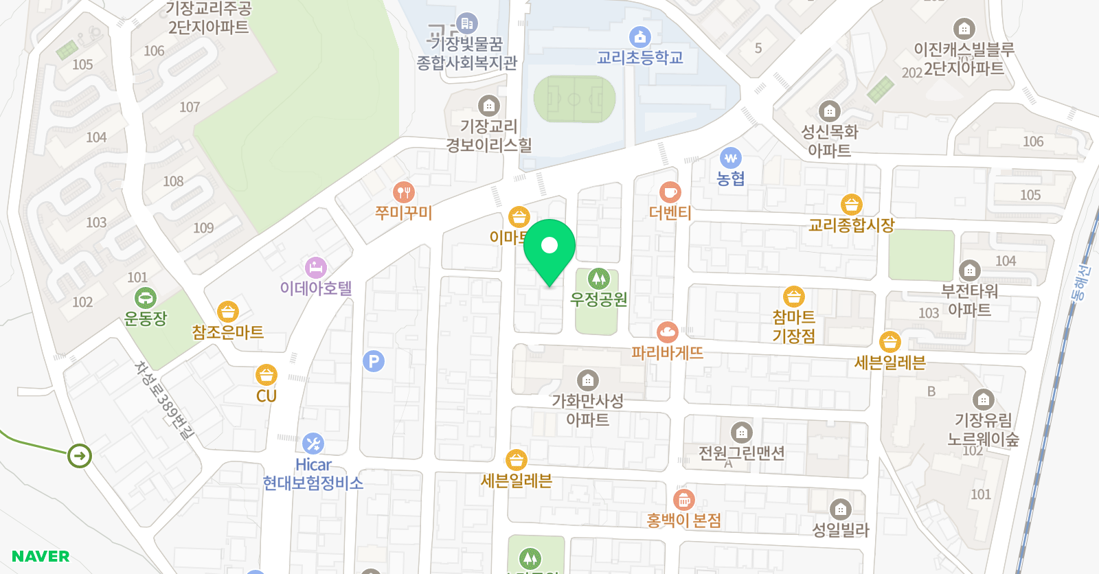 권은 교발레학원 기장교리점 위치