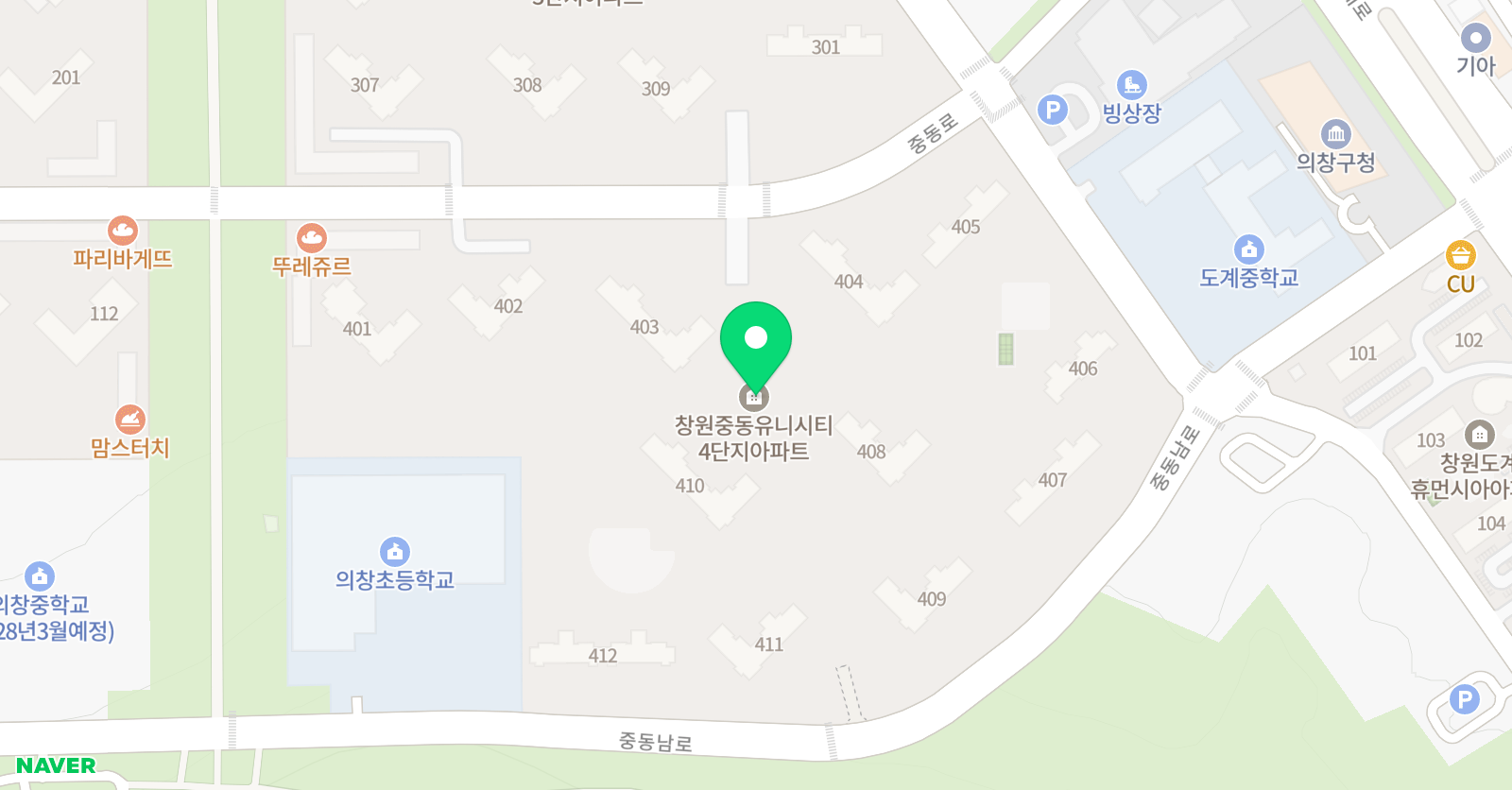 한솔플라톤아카데미 유니시티4단지교실 위치