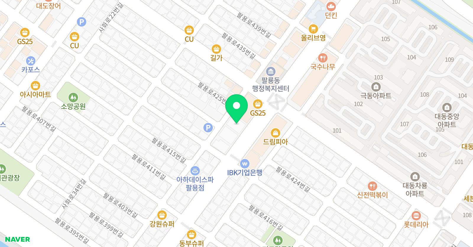 팔용동 MTA 태권도 위치