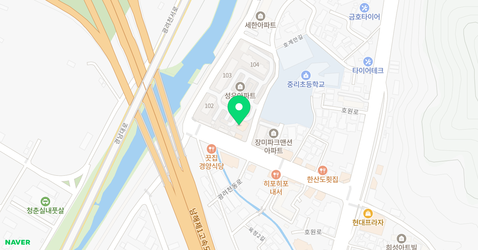 3030 영어 내서중리러닝센터 위치