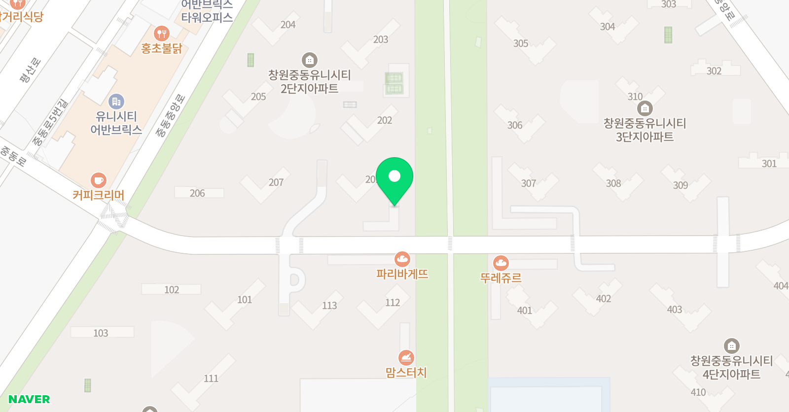 나엘 피아노 유니시티점 위치