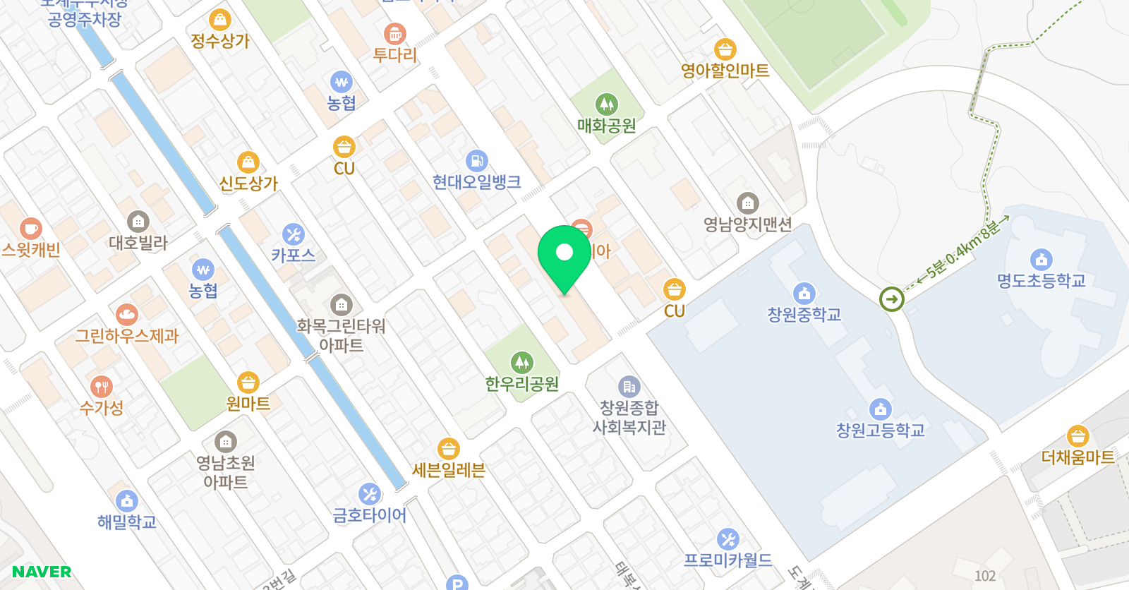 파낙토스IBC 통합뇌센터 창원의창센터 위치