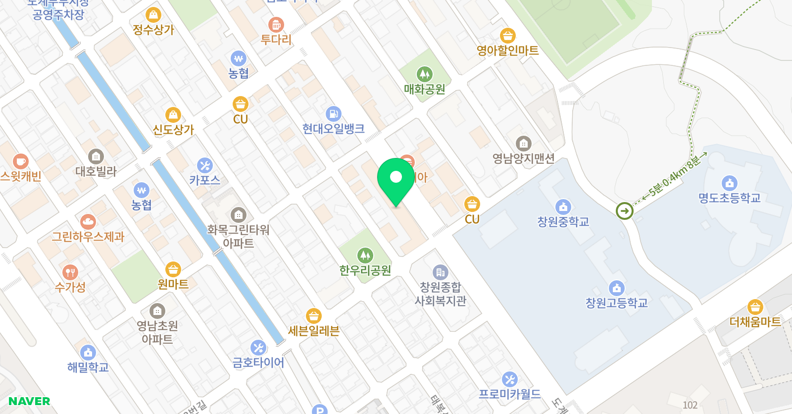 신우음악세라플레이미술 학원 위치