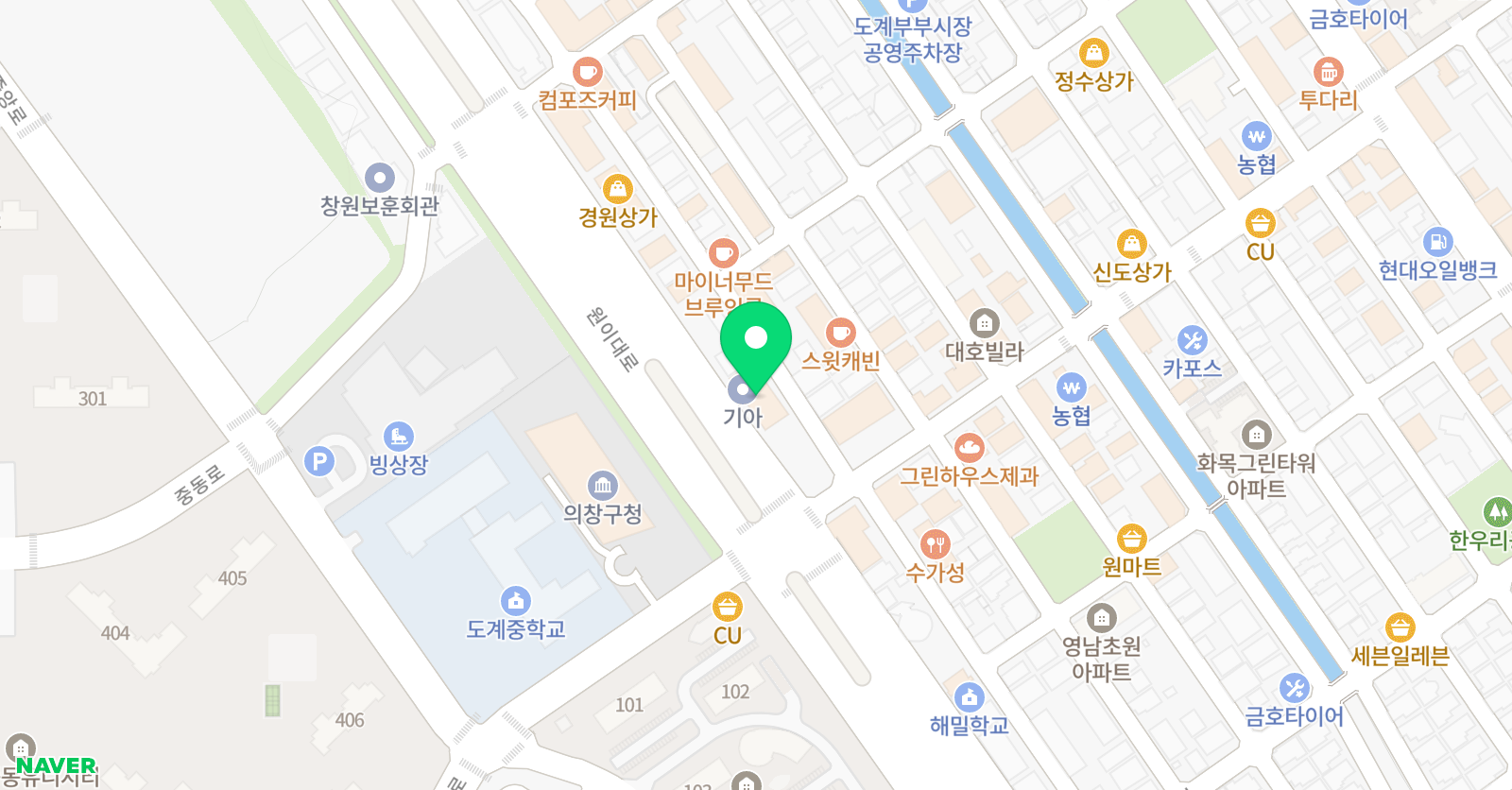 정의 체육관 위치
