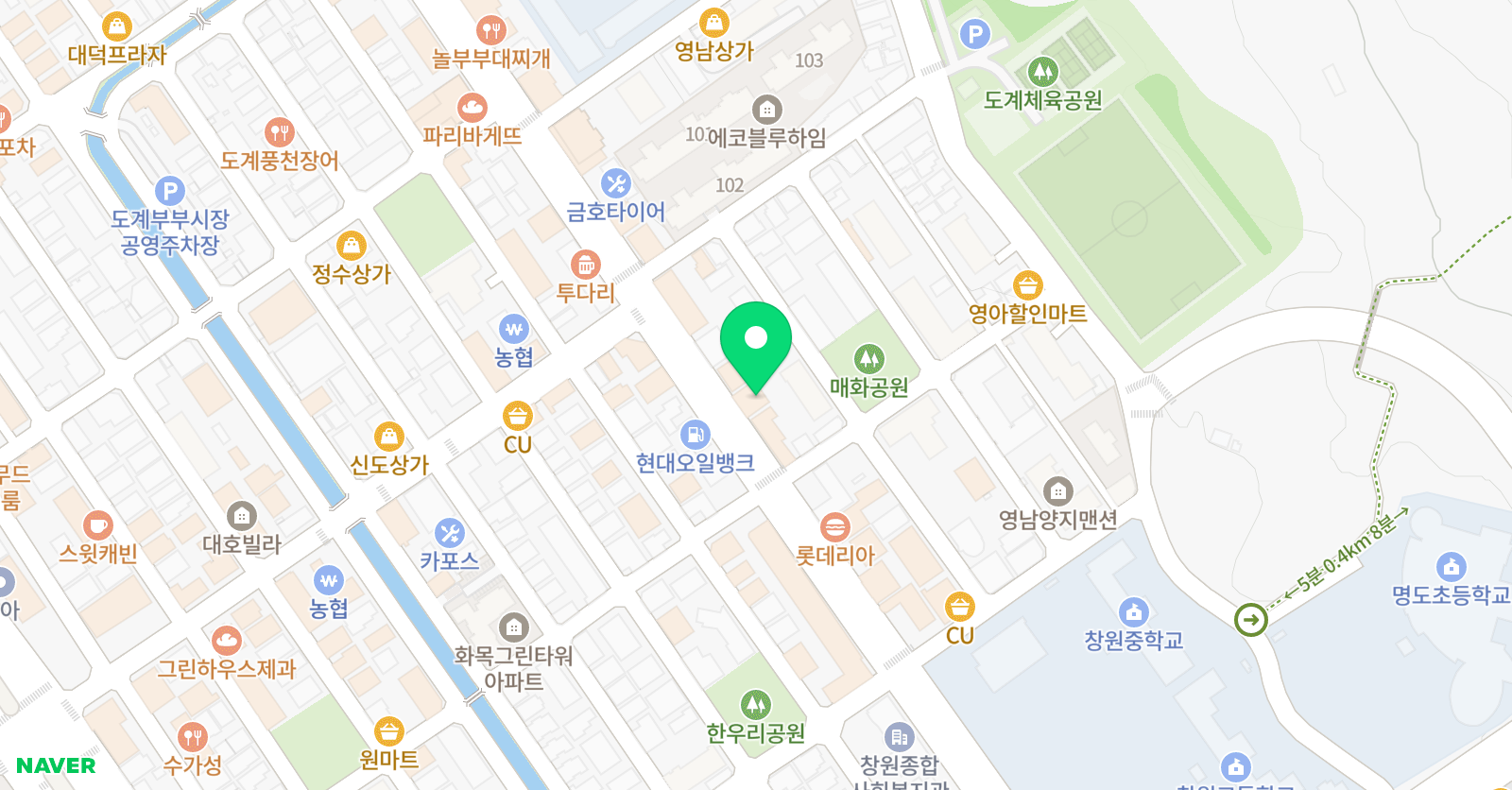 도계라온 수학학원 위치