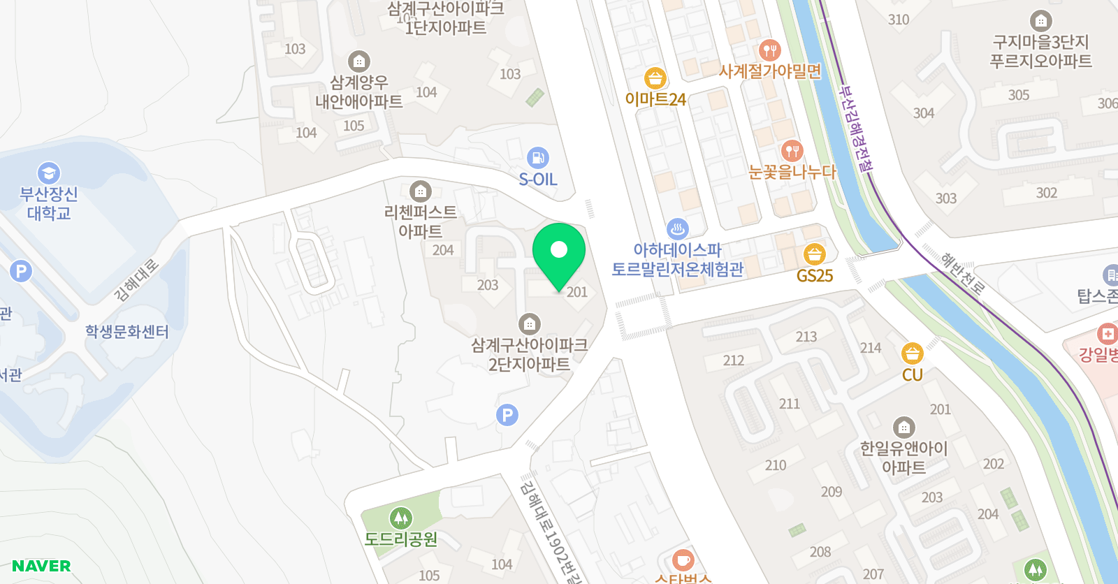 빨간펜 수학의달인 김해구산아이파크점 위치