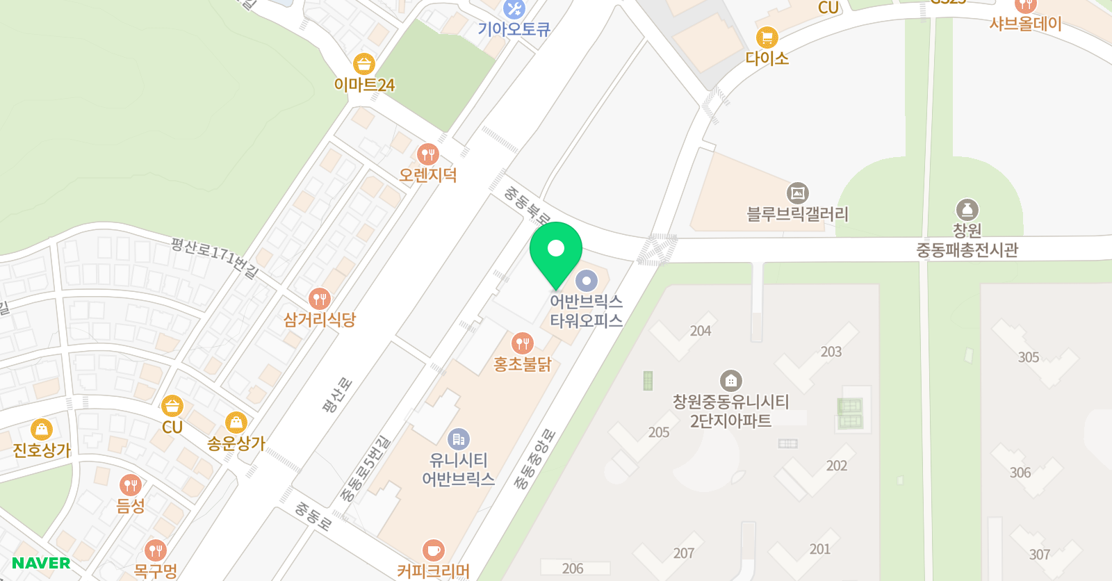 크리아트 창원 유니시티원 위치