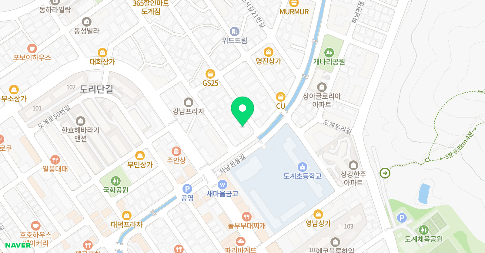 눈높이러닝센터 도계 학원 위치