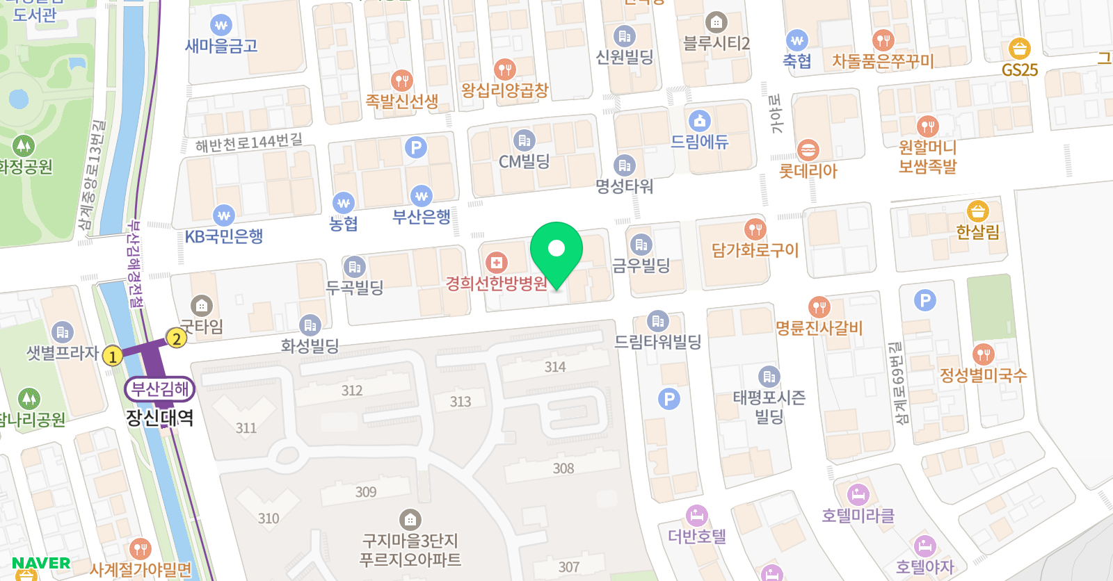 엔터아트 댄스학원 삼계점 위치