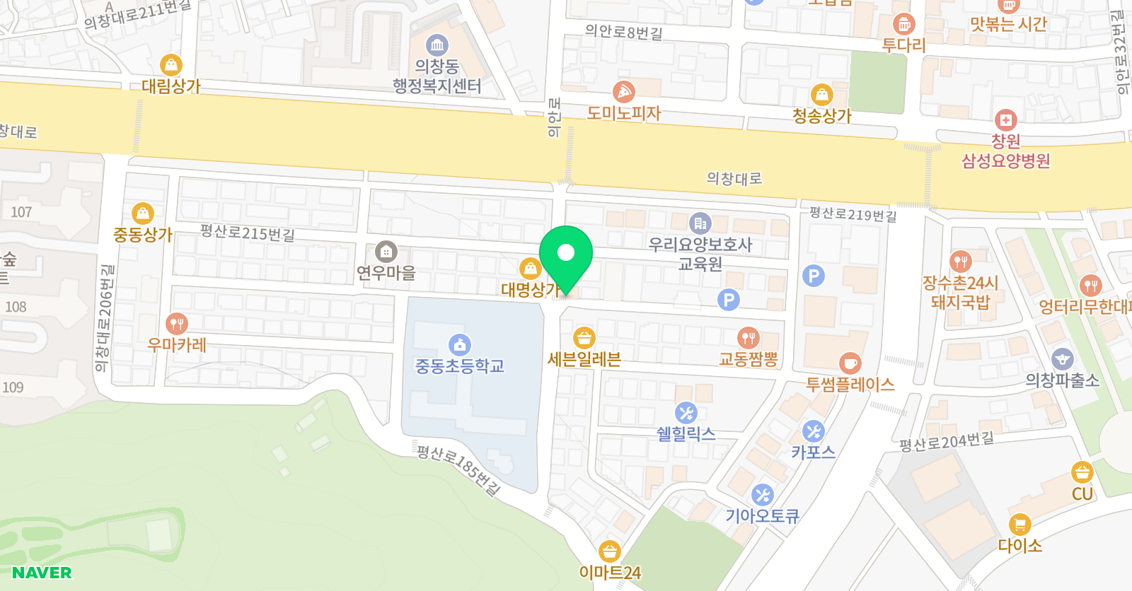 중동 푸르넷 학원 위치