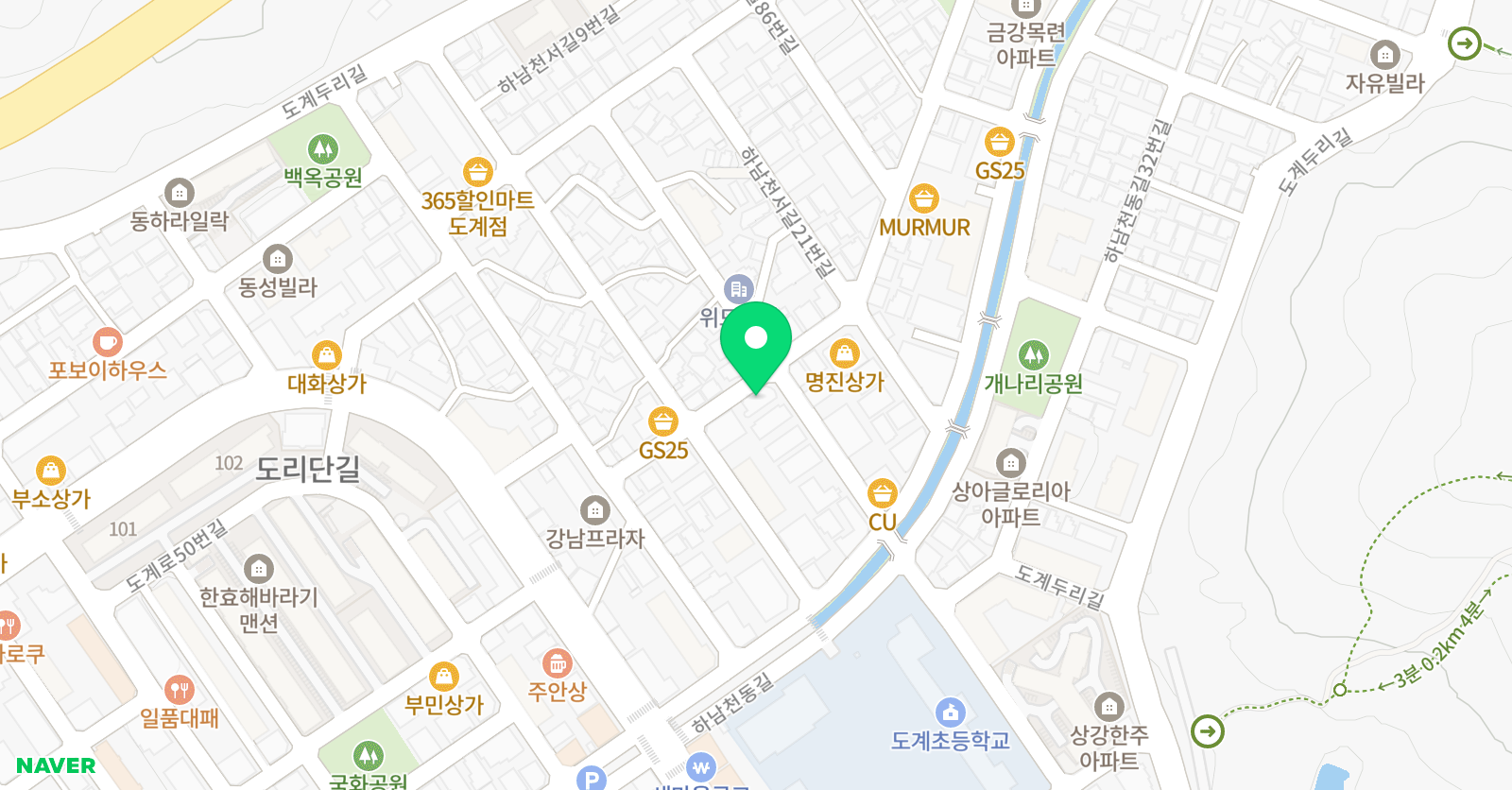 수리나무 학원 위치
