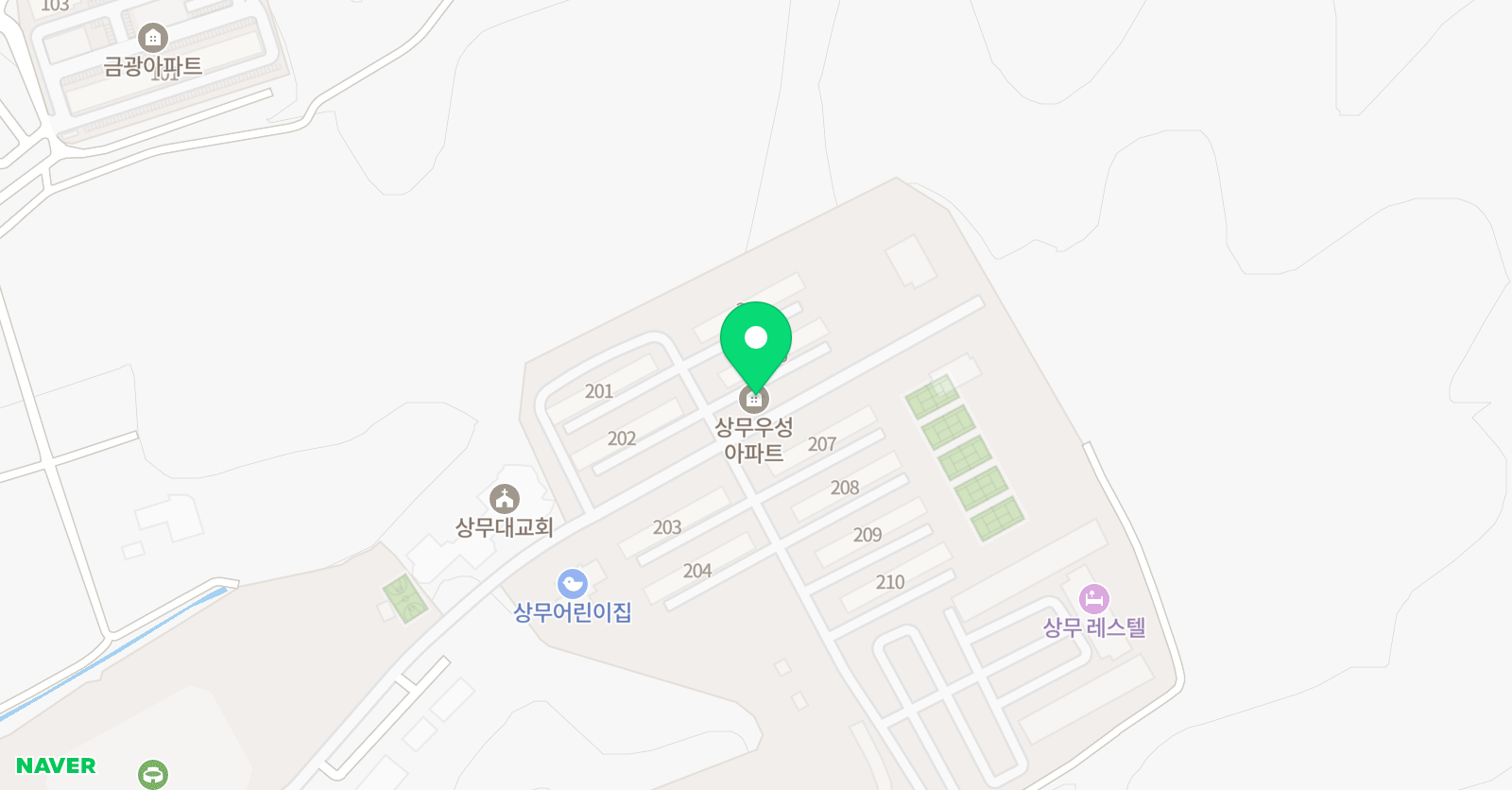 엠베스트SE 학원 상무대점 위치
