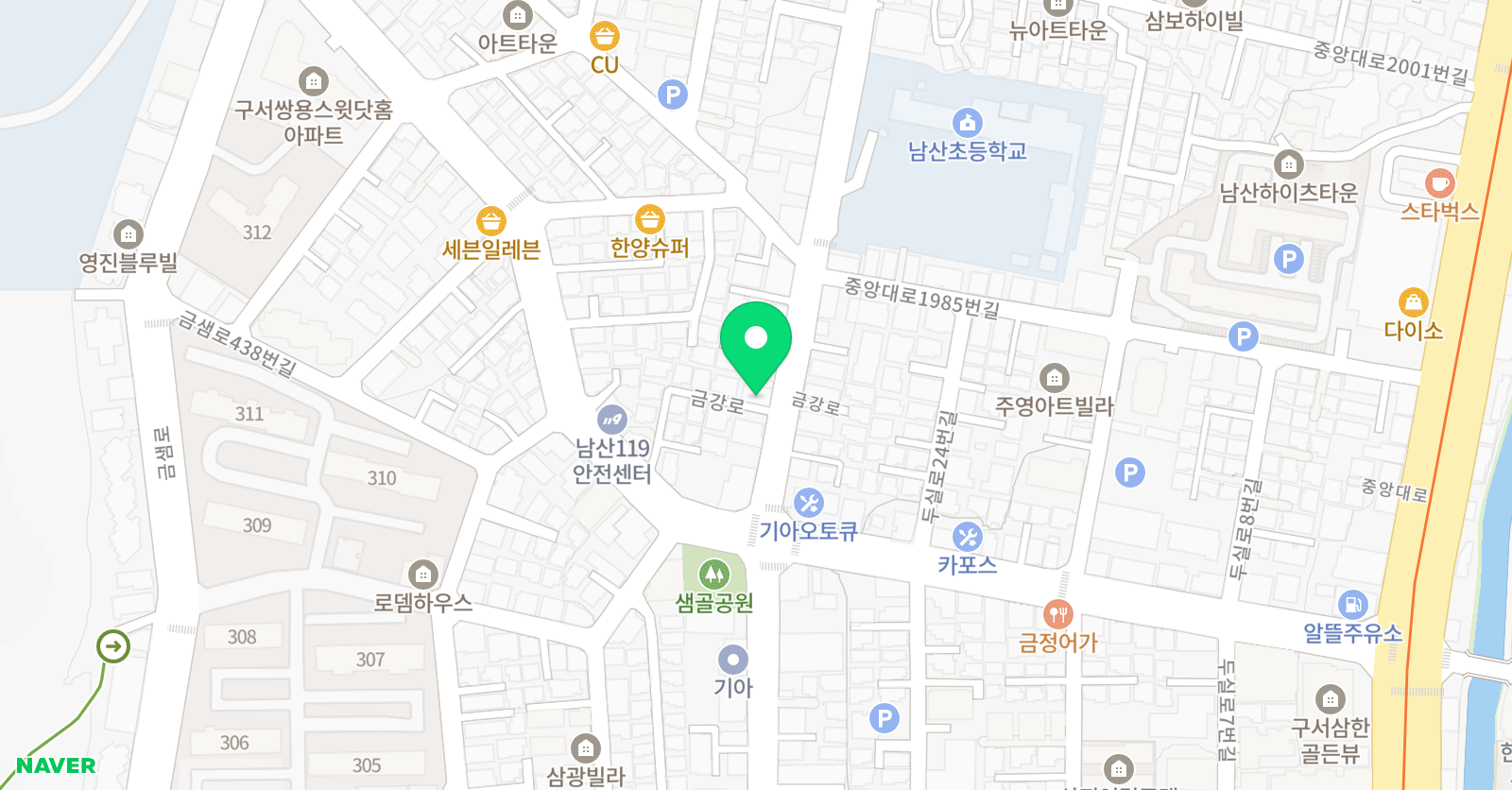 강한 태권도 학원 위치