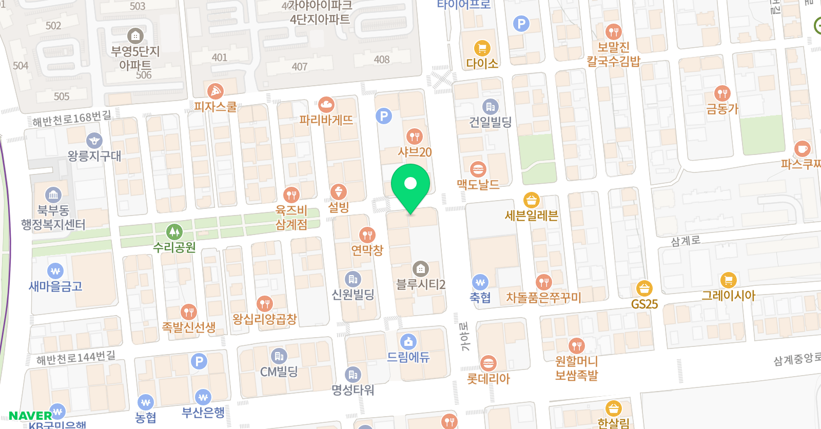 청담 어학원 김해삼계브랜치 위치