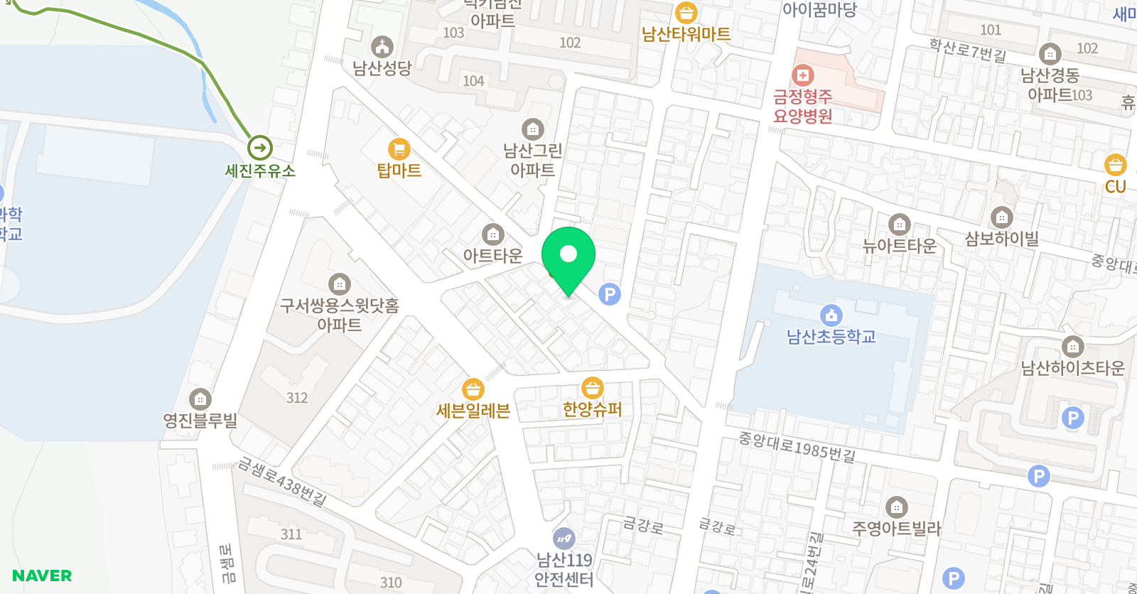 잘가르치는 영어 위치