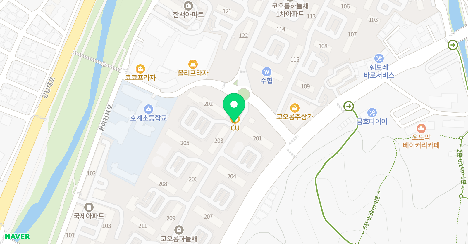 아트앤하트코오롱하늘채 미술학원 위치